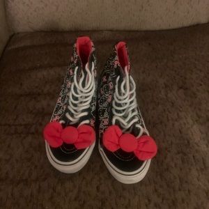 Black Vans High Top Hello Kitty Sneaks